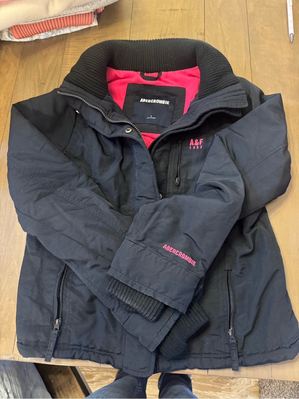 Abercrombie & Fitch Size Large Y2K Navy Blue Coat